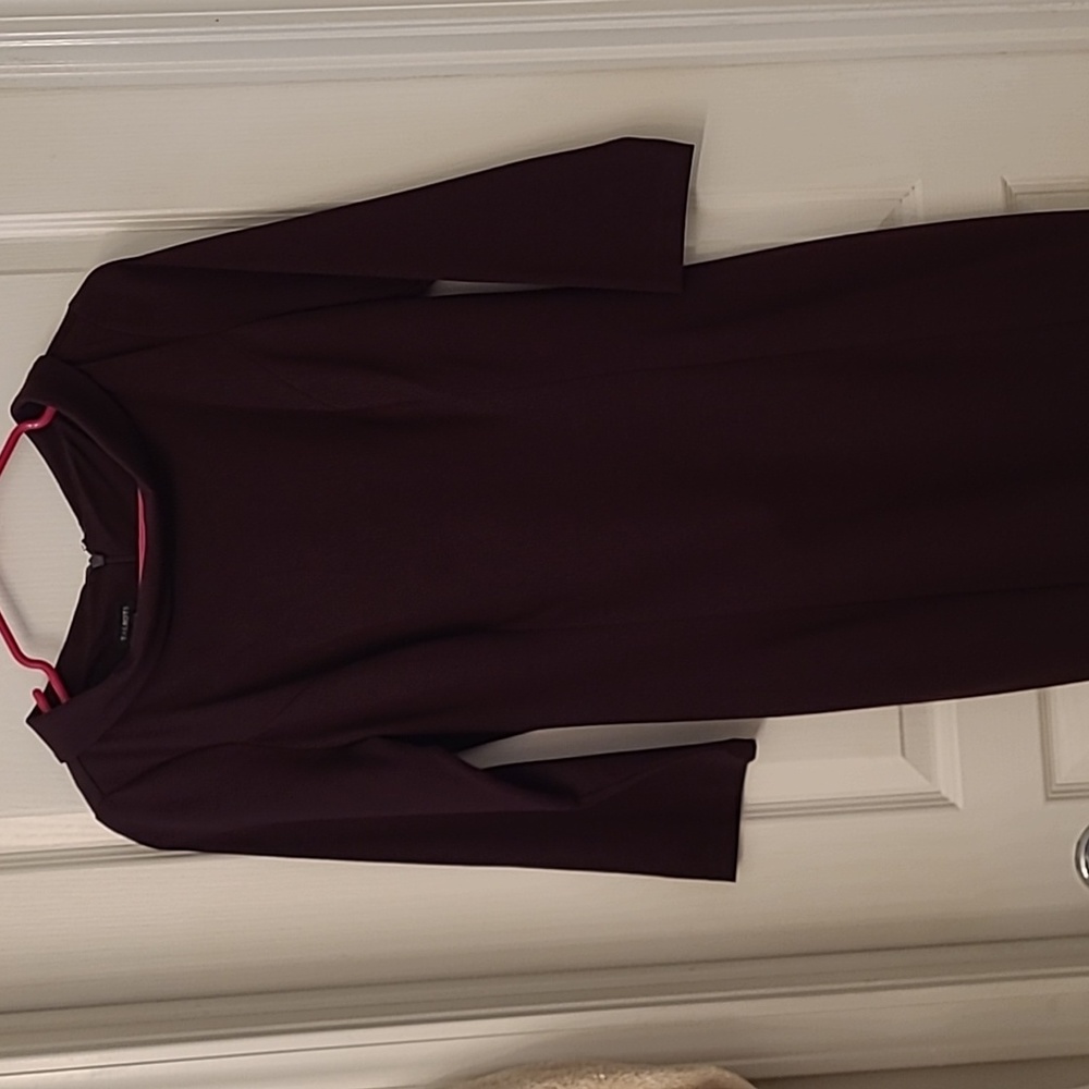 Talbott eggplant fitted knit dress